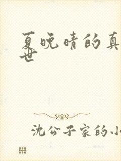 夏晚晴的真实身世