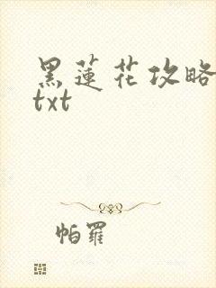 黑莲花攻略手册txt