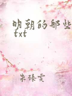 明朝的那些事儿 txt