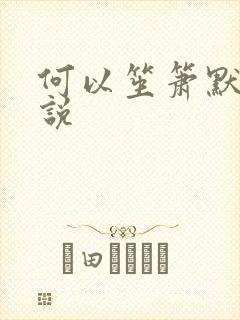 何以笙箫默 小说