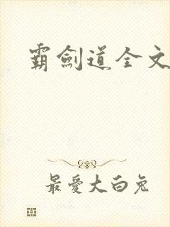 霸剑道全文阅读