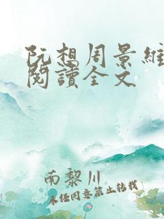 阮想周景维免费阅读全文