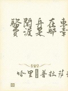 骆闻舟在车里干费渡是哪章