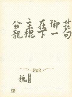 公主在御花园吃龙棍下一句