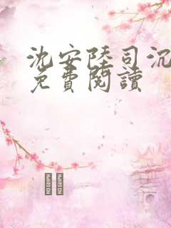 沈安陆司沉小说免费阅读