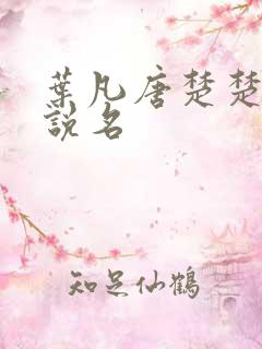 叶凡唐楚楚的小说名