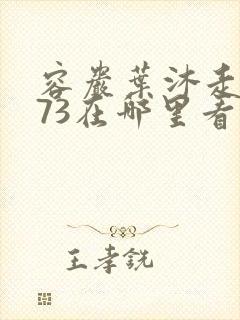 容岩叶沐走着做73在哪里看