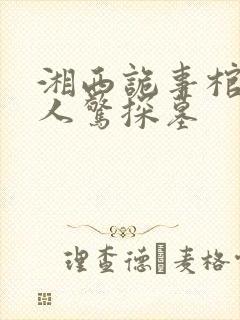 湘西诡事棺山道人惊探墓