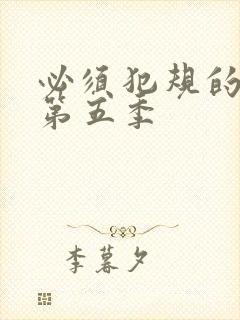 必须犯规的游戏第五季