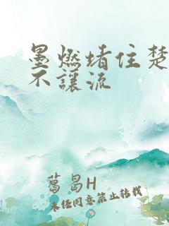 墨燃堵住楚晚宁不让流