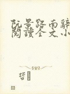 阮景路南辞免费阅读全文小说