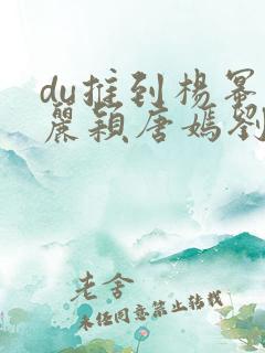 du推到杨幂赵丽颖唐嫣刘诗诗郑爽