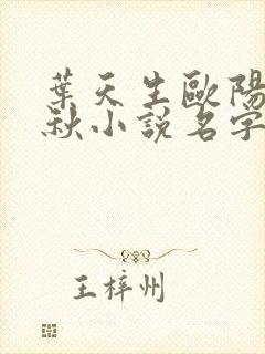 叶天生欧阳欣忆秋小说名字