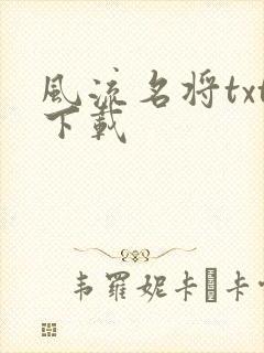 风流名将txt下载
