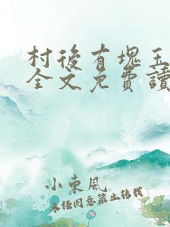 村后有块玉米地全文免费读