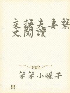 交换夫妻系列全文阅读