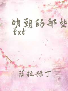 明朝的那些事儿 txt