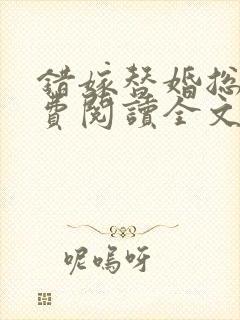 错嫁替婚总裁免费阅读全文