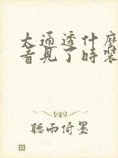 太通透什么毛都看见了时装