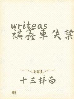 writeas祺鑫车失禁