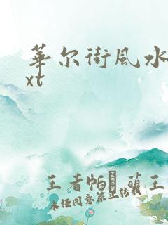 华尔街风水师txt