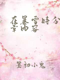 在暴雪时分54章内容