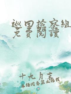 巡回检察组小说免费阅读