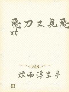 飞刀又见飞刀txt
