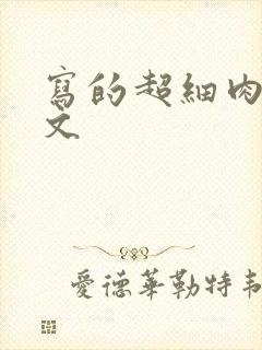 写的超细肉汁水文