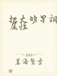 把大明星调成专属性