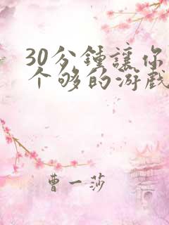 30分钟让你桶个够的游戏软件