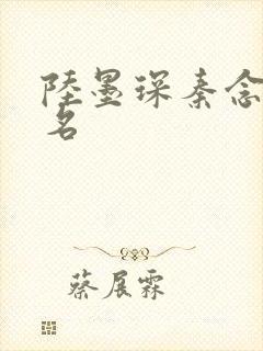 陆墨琛秦念小说名