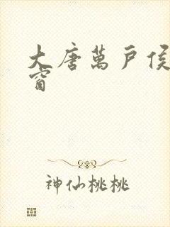 大唐万户侯无弹窗