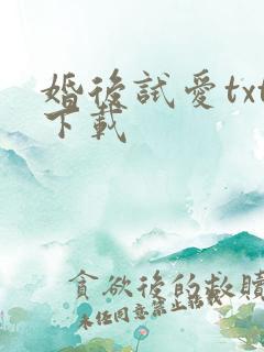 婚后试爱txt下载
