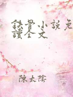 铁骨小说免费阅读全文