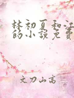 林初夏和江未寒的小说免费阅读