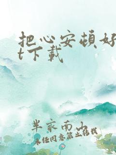 把心安顿好txt下载