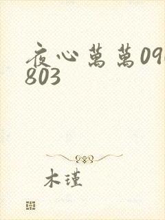 夜心万万090803