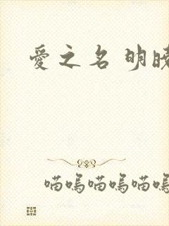 爱之名 明晓溪
