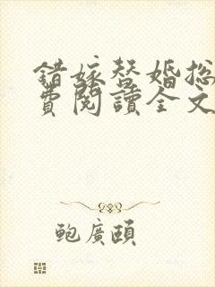 错嫁替婚总裁免费阅读全文