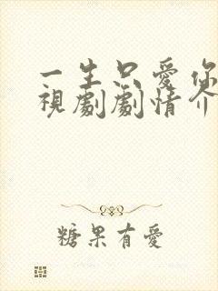 一生只爱你 电视剧剧情介绍