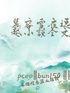 慕容雪夜逸尘穿越小说全文免费阅读