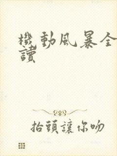 机动风暴全文阅读