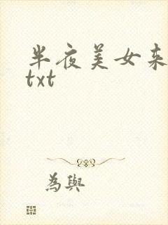 半夜美女来敲门txt