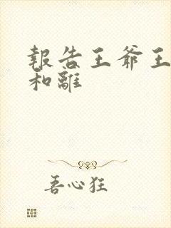 报告王爷王妃要和离