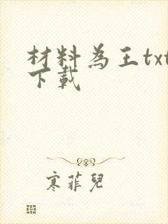 材料为王txt下载