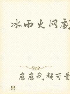 冰雨火网剧小说