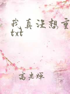 我真没想重生啊txt
