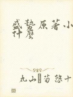 盛势原著小说叫什么