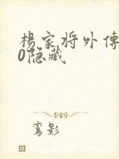 杨家将外传2.0隐藏